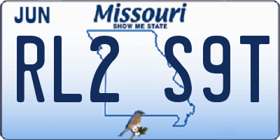 MO license plate RL2S9T