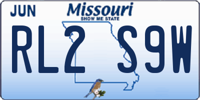 MO license plate RL2S9W