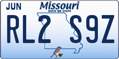 MO license plate RL2S9Z