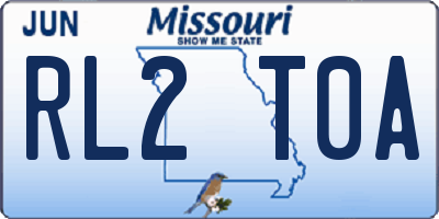 MO license plate RL2T0A