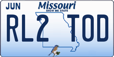 MO license plate RL2T0D