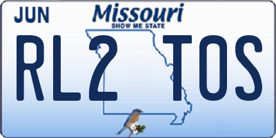 MO license plate RL2T0S