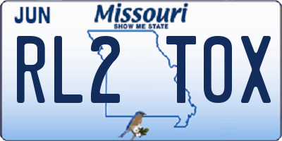 MO license plate RL2T0X