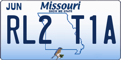 MO license plate RL2T1A
