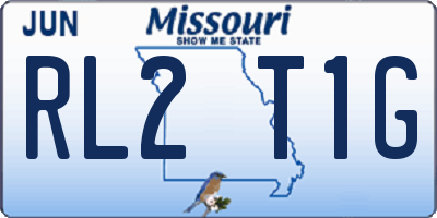 MO license plate RL2T1G