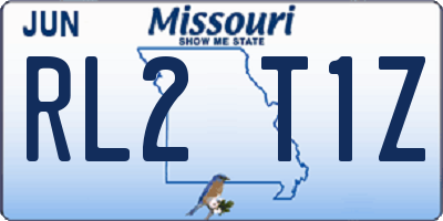 MO license plate RL2T1Z