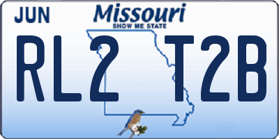 MO license plate RL2T2B