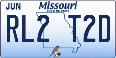 MO license plate RL2T2D