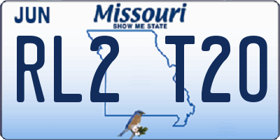 MO license plate RL2T2O