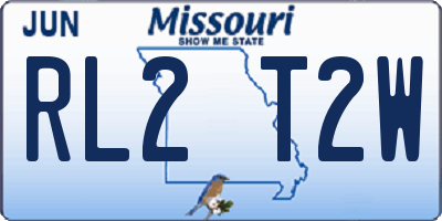 MO license plate RL2T2W