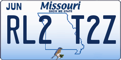 MO license plate RL2T2Z