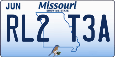 MO license plate RL2T3A