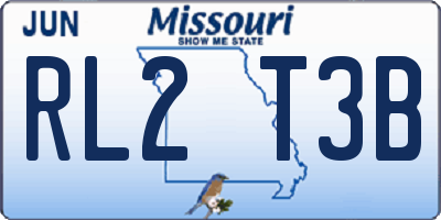 MO license plate RL2T3B