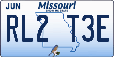 MO license plate RL2T3E