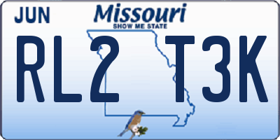 MO license plate RL2T3K