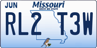 MO license plate RL2T3W