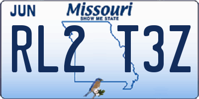MO license plate RL2T3Z