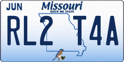 MO license plate RL2T4A