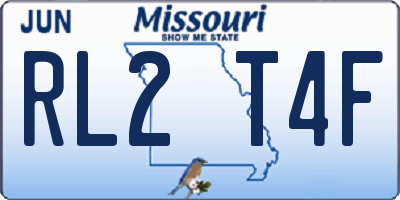MO license plate RL2T4F