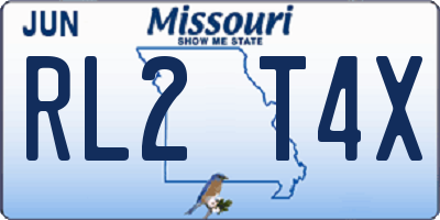 MO license plate RL2T4X