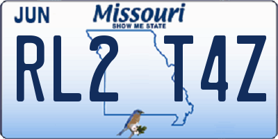 MO license plate RL2T4Z