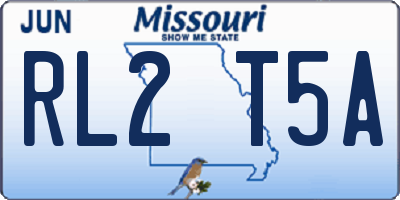 MO license plate RL2T5A