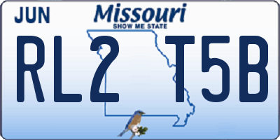 MO license plate RL2T5B