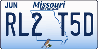 MO license plate RL2T5D