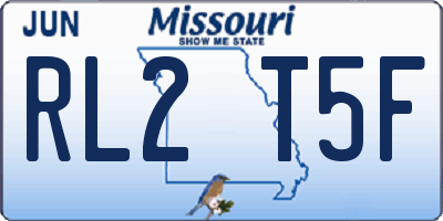MO license plate RL2T5F