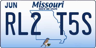 MO license plate RL2T5S