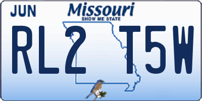 MO license plate RL2T5W
