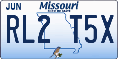 MO license plate RL2T5X