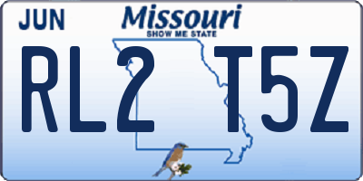 MO license plate RL2T5Z