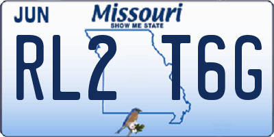 MO license plate RL2T6G
