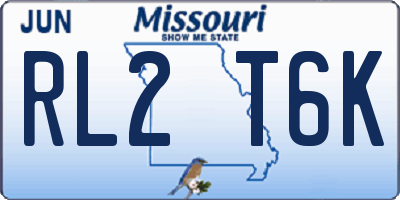 MO license plate RL2T6K