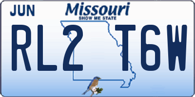 MO license plate RL2T6W