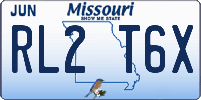 MO license plate RL2T6X