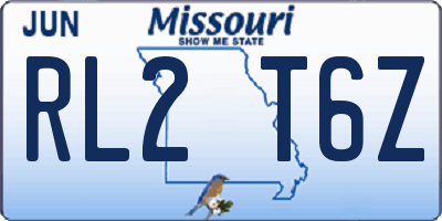 MO license plate RL2T6Z