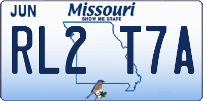 MO license plate RL2T7A
