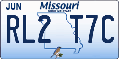 MO license plate RL2T7C