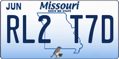 MO license plate RL2T7D