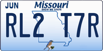 MO license plate RL2T7R