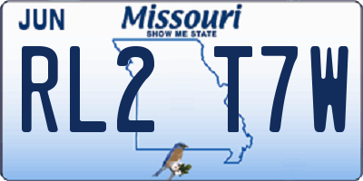 MO license plate RL2T7W