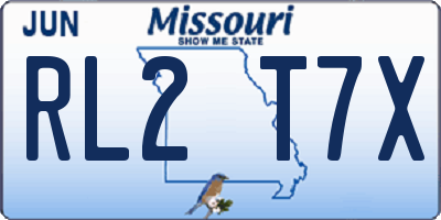 MO license plate RL2T7X