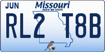 MO license plate RL2T8B
