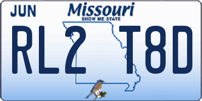 MO license plate RL2T8D