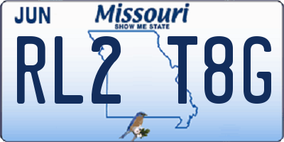 MO license plate RL2T8G
