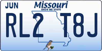 MO license plate RL2T8J