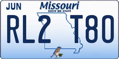 MO license plate RL2T8O