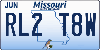 MO license plate RL2T8W